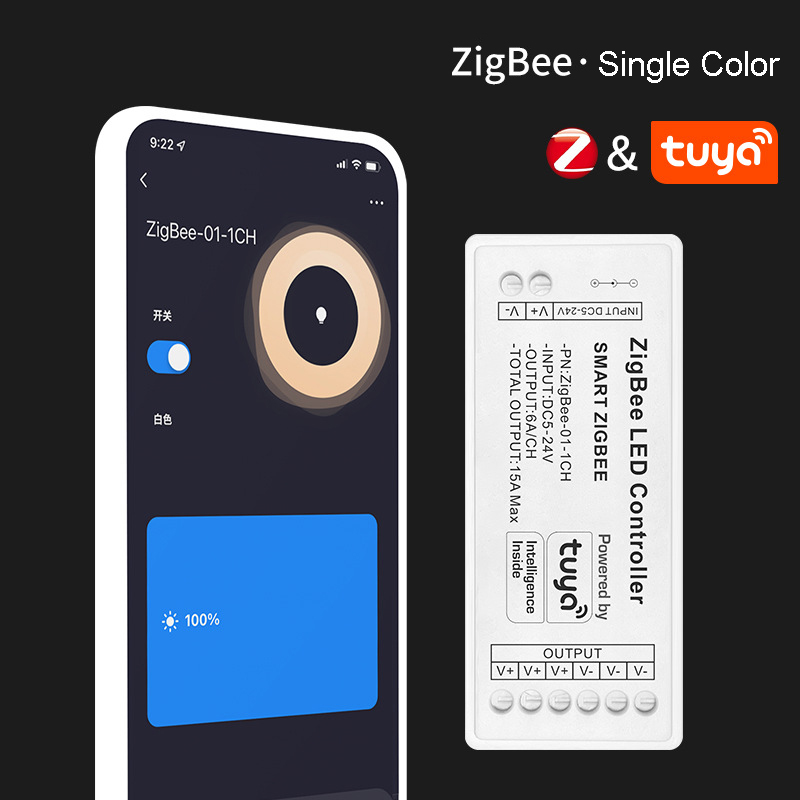DC5-24V Zigbee RGB/RGBW/RGBCW/CCT Smart LED Strip Lights Wireless Dimmer Controller Work with Echo plus/SmartThings/Hue DC5-24V Zigbee RGB/RGBW/RGBCW/CCT Smart LED Strip Lights Wireless Dimmer Controller Work with Echo plus/SmartThings/Hue